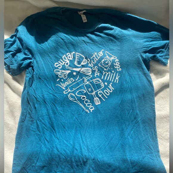 Bella Canvas Tops - Baking Inspired Tee. Medium cobalt blue worn a couple times